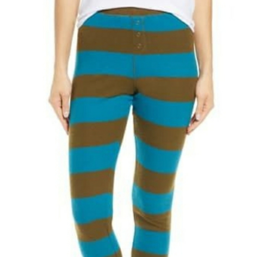 BP. Thermal Leggings Blue and Brown Striped